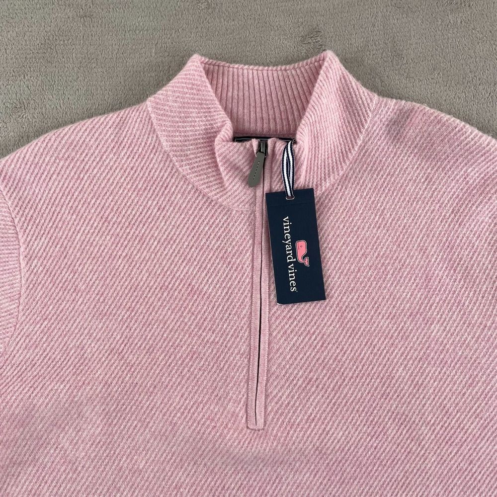 Vineyard Vines Cat Cay Quarter-Zip Men XL Flamingo Pink 100% Cashmere NWT‎ $298